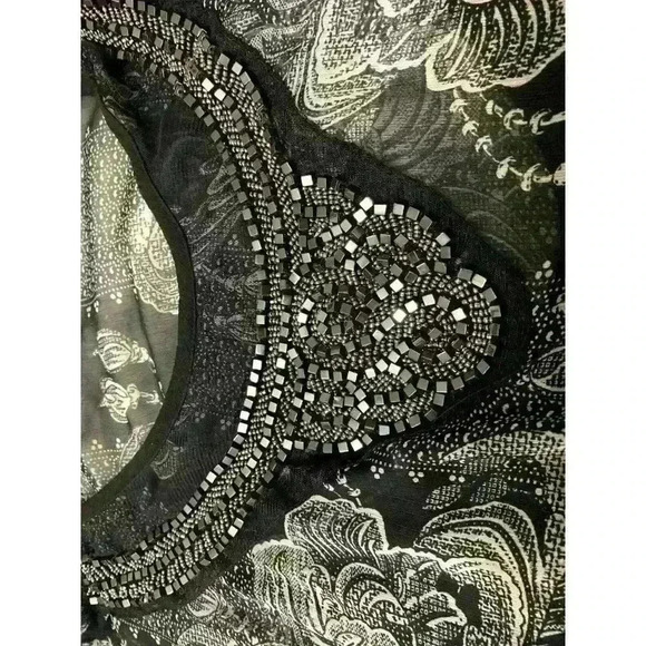 Soft surrounding one size shirt black with beading, Boho, Romantic, Comfy - Picture 9 of 9